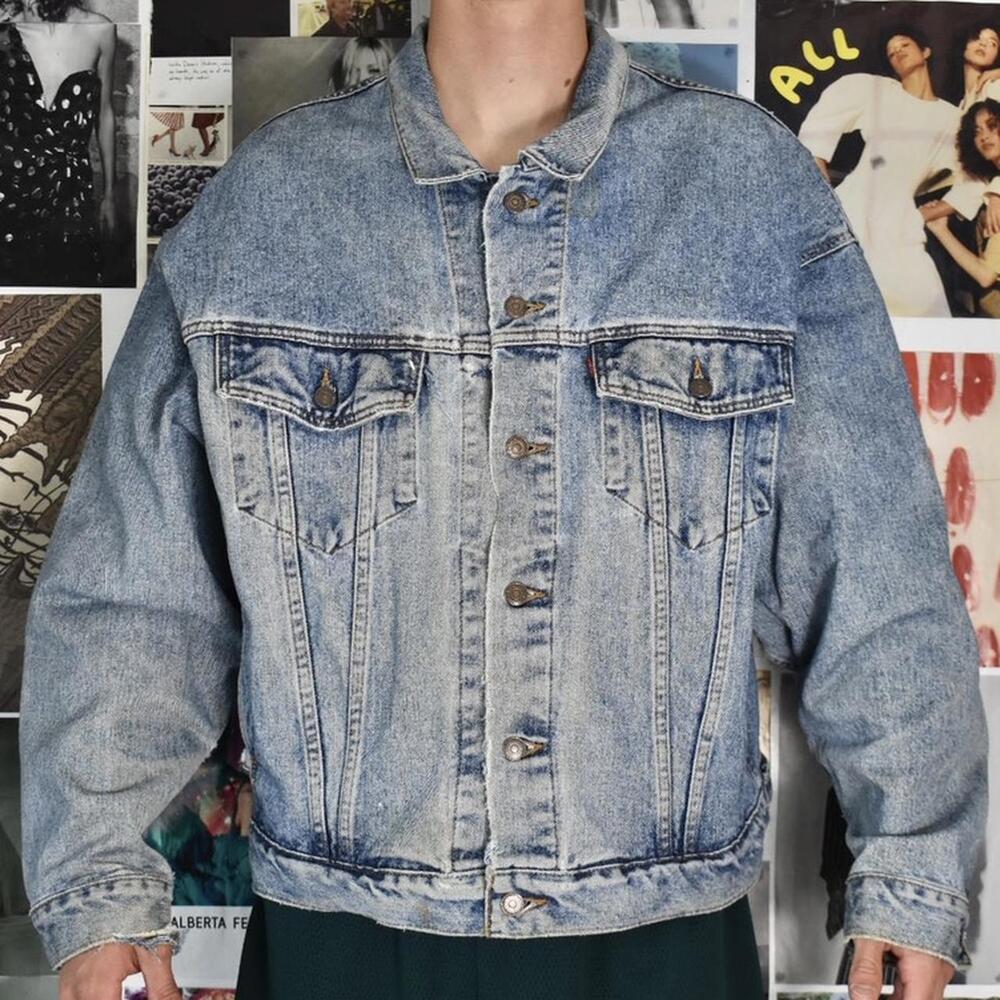 Vintage Levi’s distressed denim jacket.